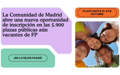 ÚLTIMA OPORTUNIDAD PARA APUNTARTE A UN CICLO DE FP PARA ESTE CURSO
