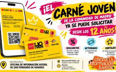 ¡EL CARNÉ JOVEN DE LA COMUNIDAD DE MADRID YA SE PUEDE SOLICITAR DESDE LOS 12 AÑOS!